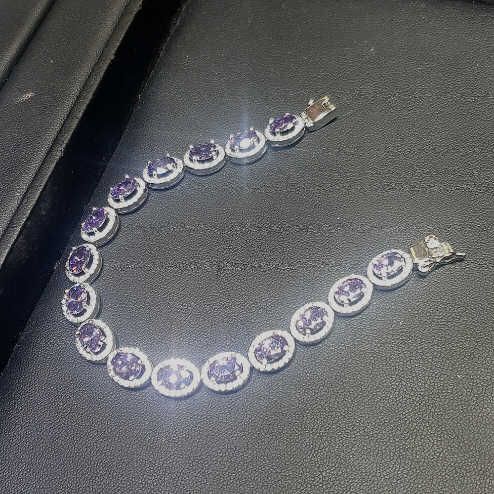 Amethyst Silver Bracelet